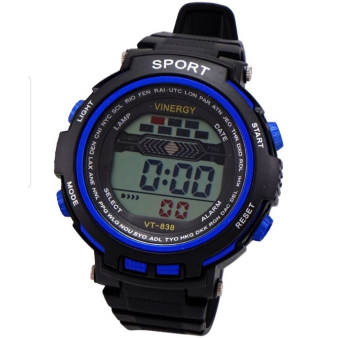 Jam Tangan Watch Vinergy Digital Sport AR VT 838 G Waterproof