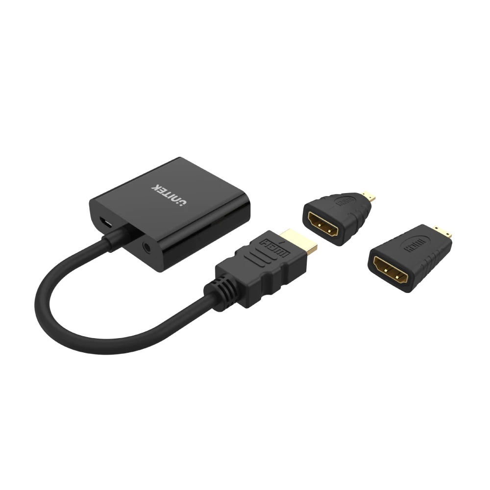 UNITEK Y-6355 HDMI to VGA with 3.5mm Jack Audio &amp; Micro HDMI Adapter