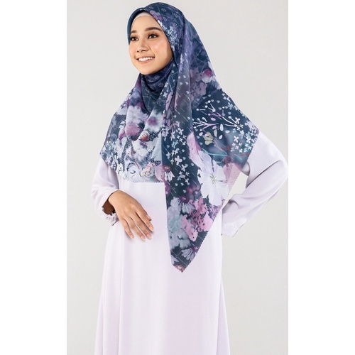 PURU KAMBERA OFFICIAL - Crown Blue Scarf / Hijab Segi Empat