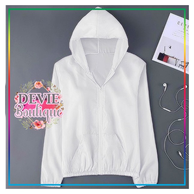 Jaket Wanita Jaket Wanita Transparan Tipis Anti Matahari Jaket Olahraga Wanita - Putih(B8Z7) Jaket W