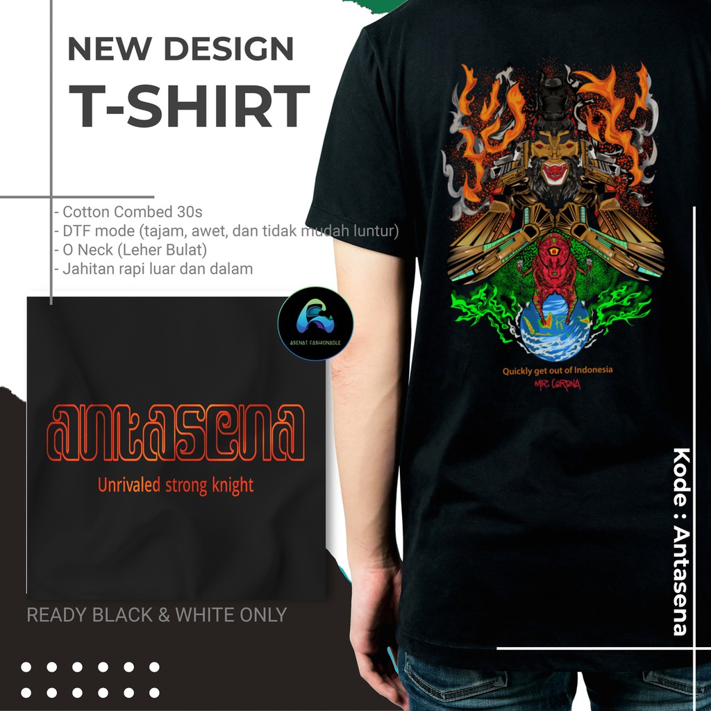 T Shirt Distro Motif Antasena / Kaos Distro / Kaos Cowok / Kaos Cewek