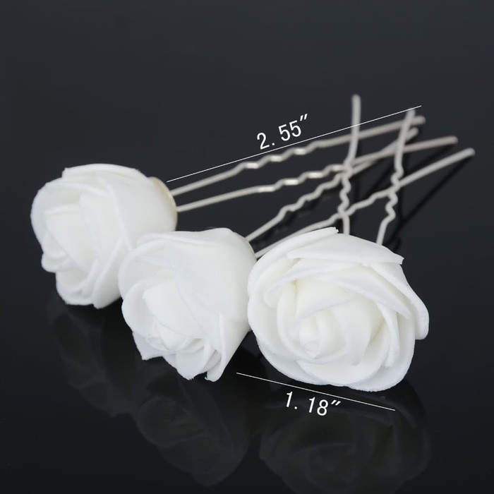 HIASAN RAMBUT SANGGUL TUSUK KONDE BUNGA MAWAR WILD ROSE PUTIH