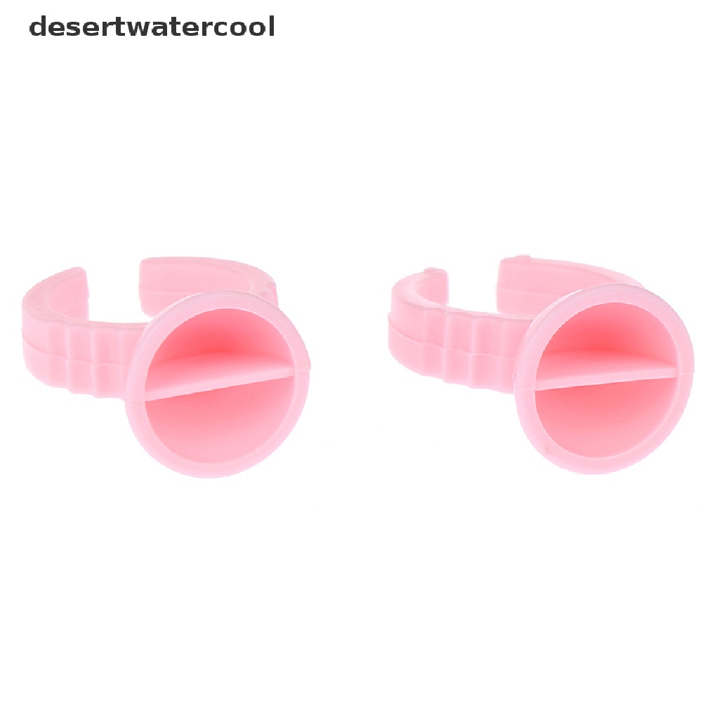 Deid 100Pcs / Set Cincin Holder Lem Bulu Mata Extension Sekali Pakai Untuk Salon