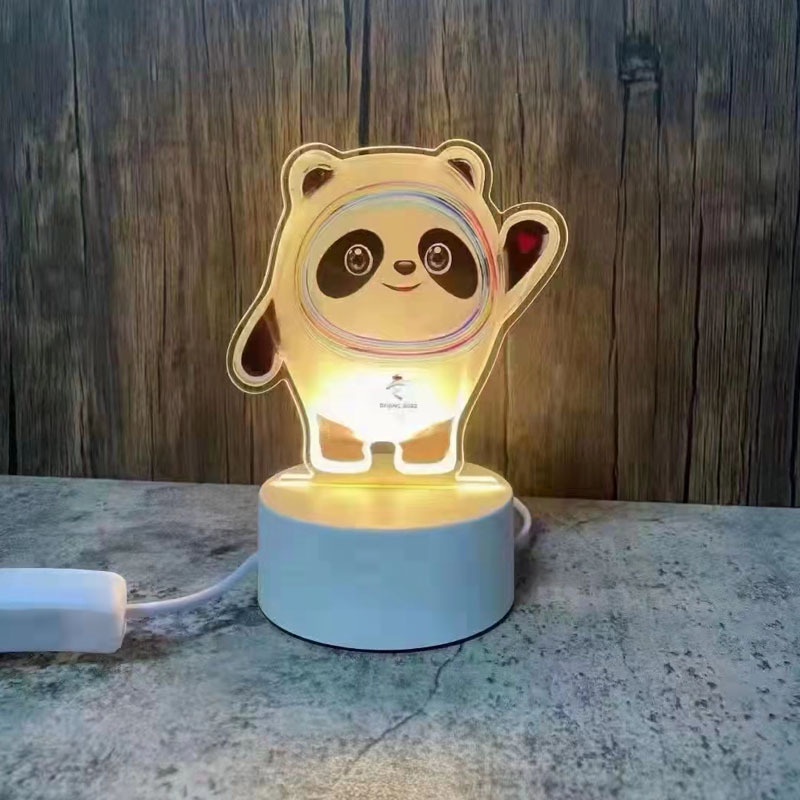 Lampu Meja Led USB Rechargeable Bentuk Es Panda 3d 2022 Untuk Kamar Tidur