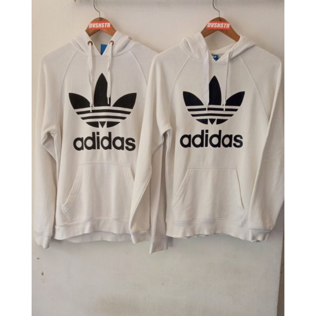 Hoodie Adidas Trefoil White Couple