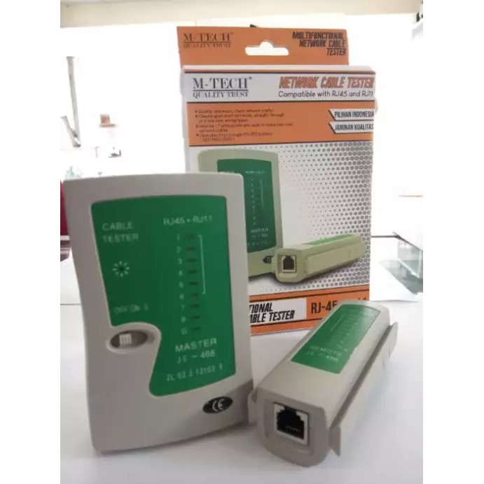 LAN Tester M-Tech untuk Kabel RJ45 dan RJ11