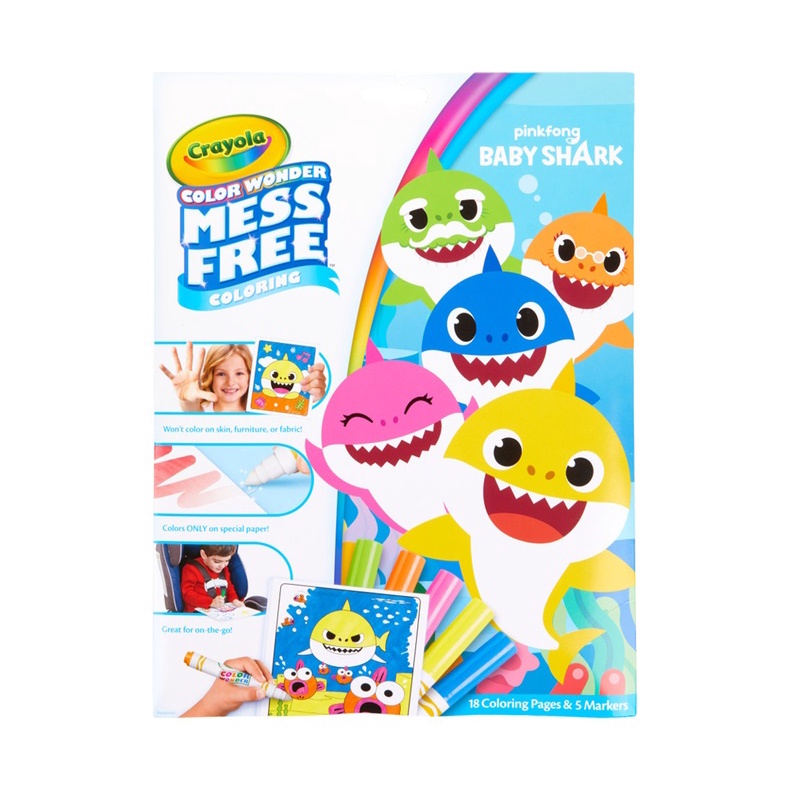 

Crayola Color Wonder Mess Free Baby Shark with Coloring Pages Markers