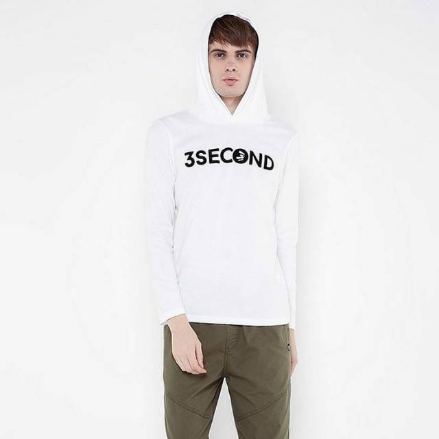 3Second Kaos Hoodie tangan panjang