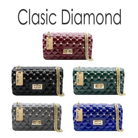 STOCK TERBATAS TAS JELLy MATTE CLASSIC DIAMOND BESAR IMPORT UKURAN 22 CM