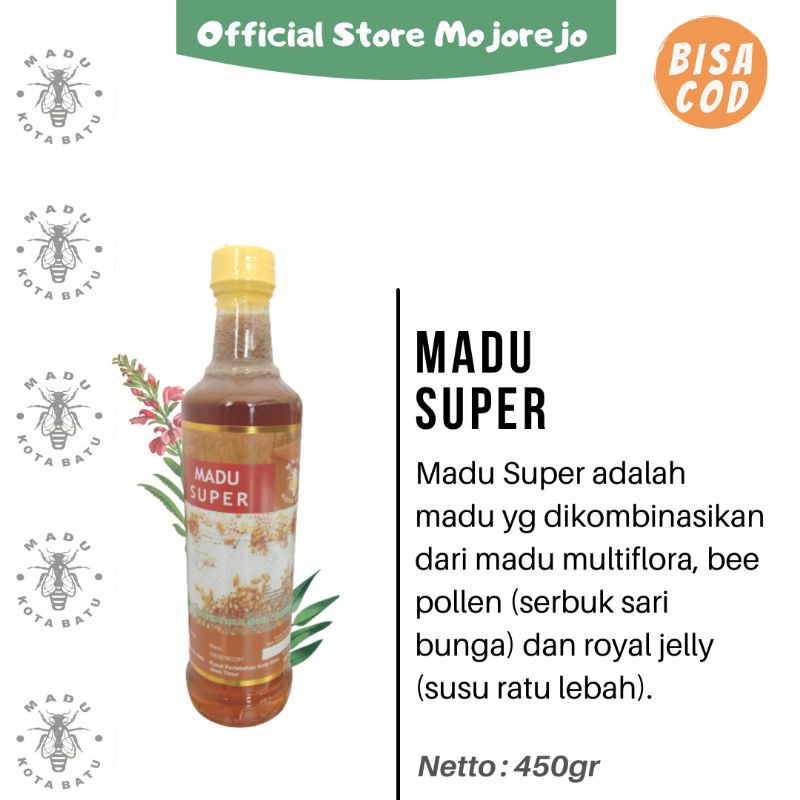

Madu Murni Super 3in1 Botol kaca 450gr (Madu Kota Batu)