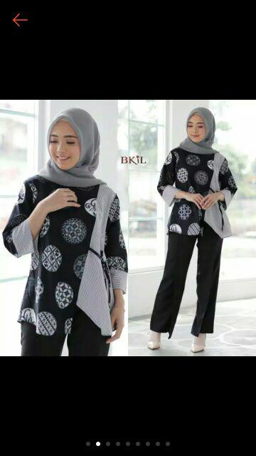 Atasan Batik Wanita Modern Seragaman Dolby Dolbi Dobby Doby Tenun Sutra Tulis Halus Katun Atbm