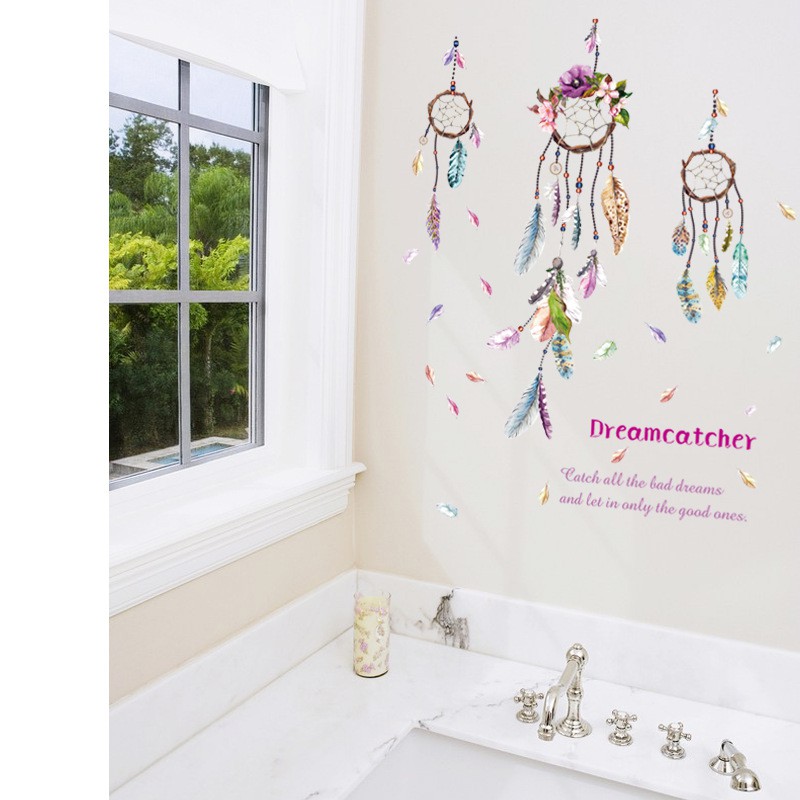 RELIZA WALL STICKER DREAM CATCHER DREAM DREAMCATCHER BULU SK9051 STIKER DINDING