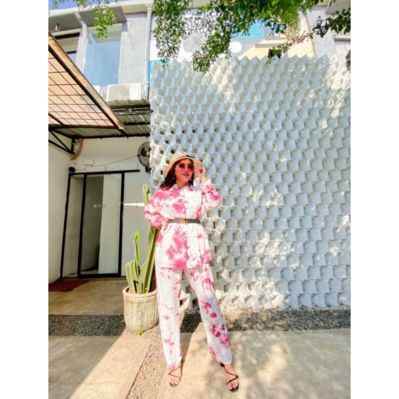 one set lengan panjang tie dye