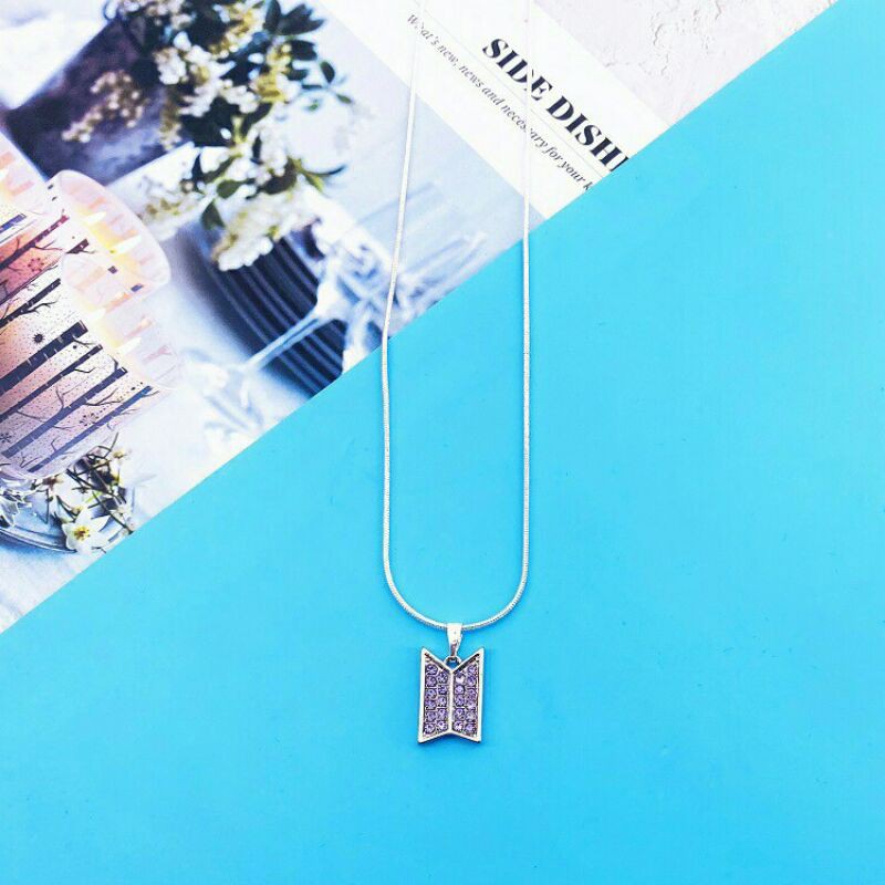 (COD )Kalung Rantai Liontin Bts Warna Silver