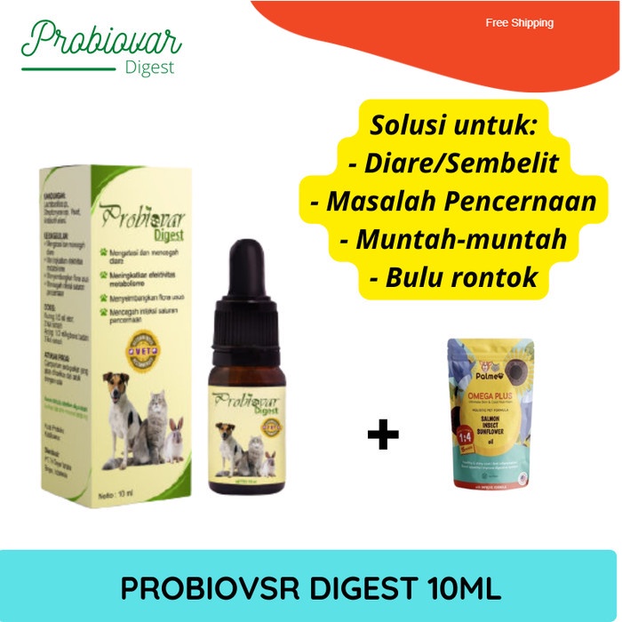 Obat Mencret/Diare dan susah BAB pada kucing anjing kelinci probiovar