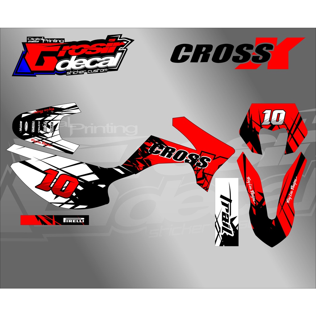 Decal Sticker VIAR CROSS X 150 Merah Full Body Dekal Stiker VIAR CROSS X 150