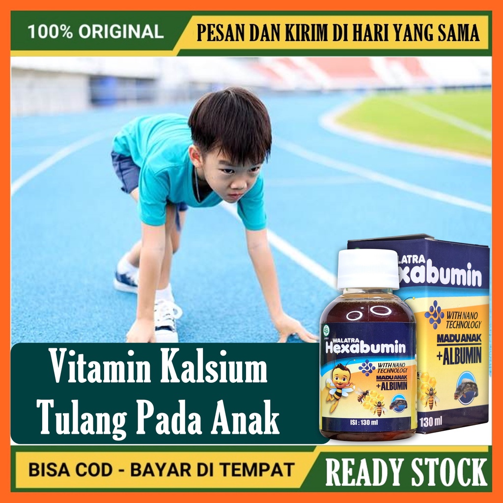 Vitamin Kalsium Tulang Anak - Vitamin Penguat Tulang Anak - Hexabumin 100% ASLI - BISA COD