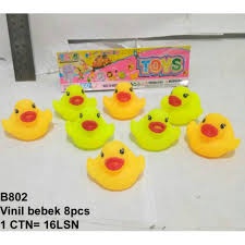 B 802 - Mainan Saat Mandi Bayi Boneka Bebek Kecil Bunyi Cit Encit Isi 8 pc B802