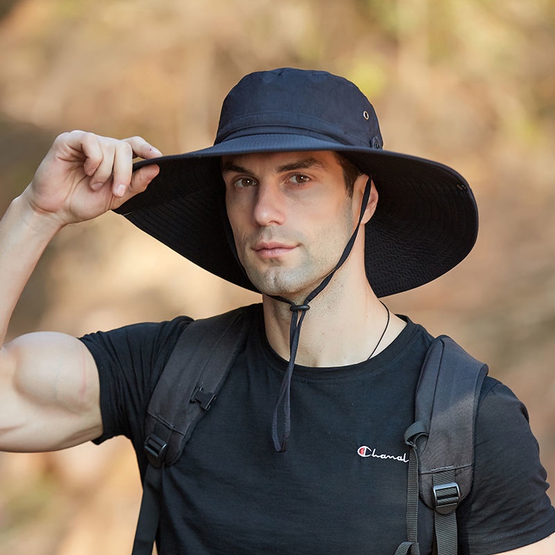 Topi Bucket Pria Anti Ultraviolet Gaya Kasual Untuk Outdoor