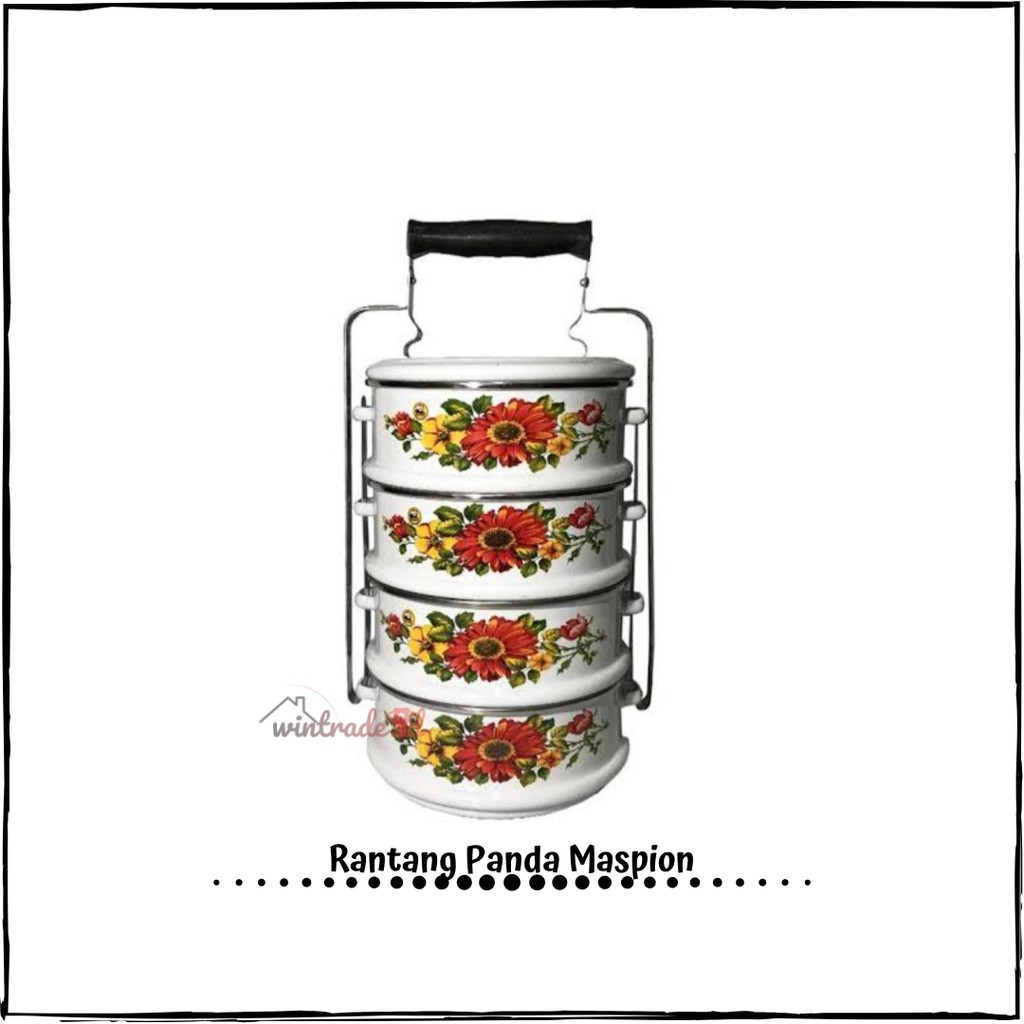 RANTANG ENAMEL PANDA 16 CM SUSUN 4