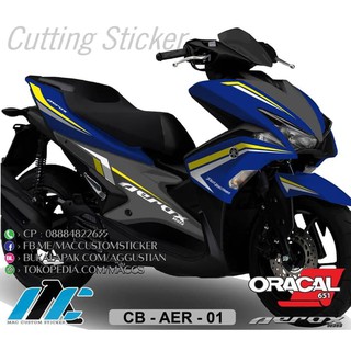 Cutting Stiker Sticker Aerox Motor Warna Merah Type 01