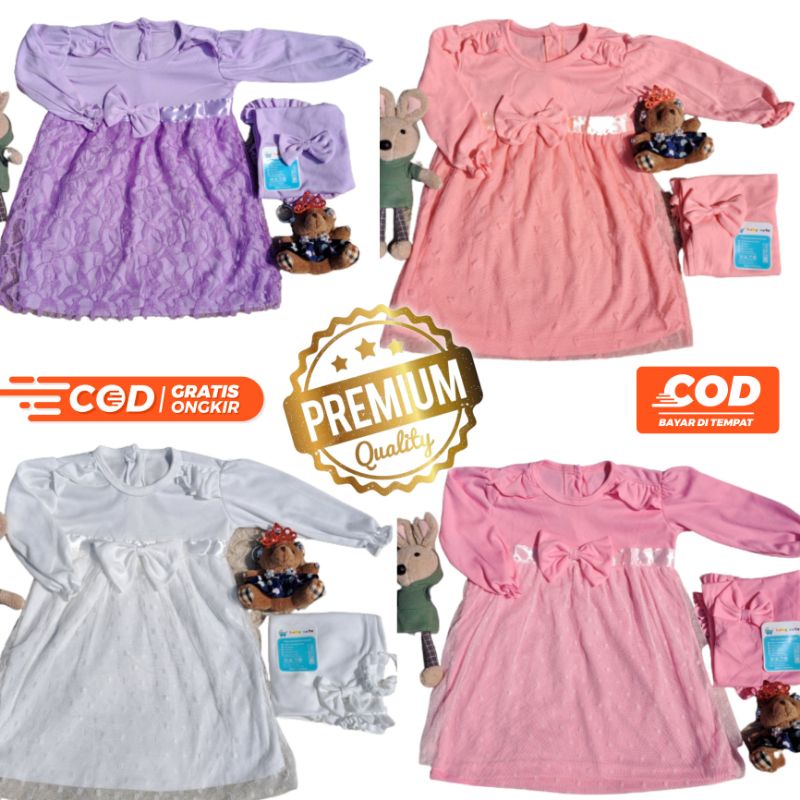 Gamis bayi/Gamis Lebaran Gamis brukat plus jilbab Baju muslim bayi SNI Promo 8.8