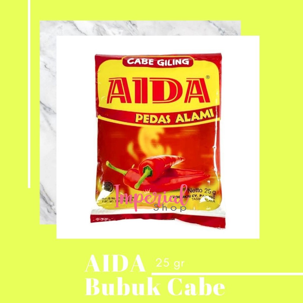 

Aida Bubuk Cabe Cabai Giling Penyedap Rasa Pedas Pedes Bumbu Masak 25gr