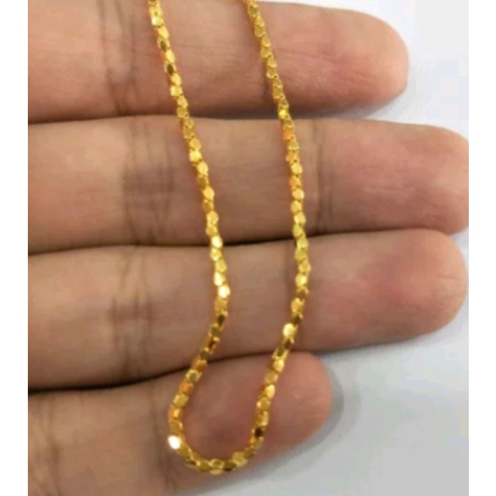 kalung wanita model emiliano basic chain emas asli kadar 875