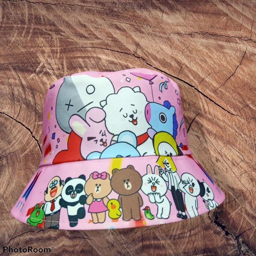 TOPI BUCKET HATS ANAK PEREMPUAN TERBARU BT 21 TINY TAN BANGTAN