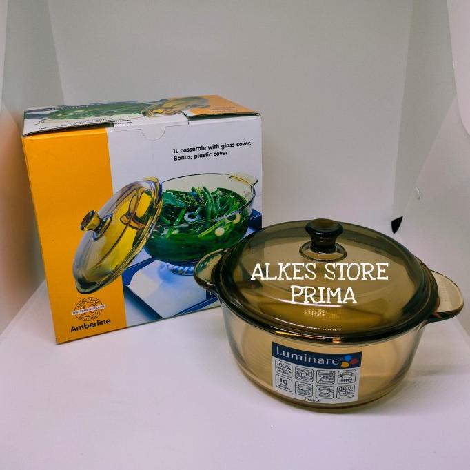 Panci Kaca LUMINARC Vitro Amberline 1 liter / Panci kaca tahan panas