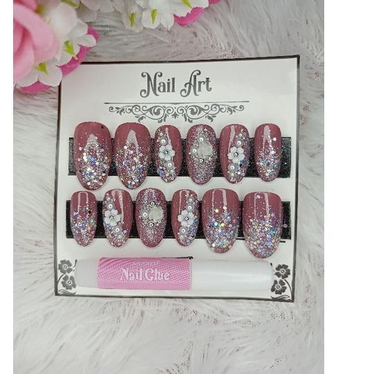 ♫ Kuku Palsu Wedding merah maroon / Kupal wedding / Fake Nail ↛