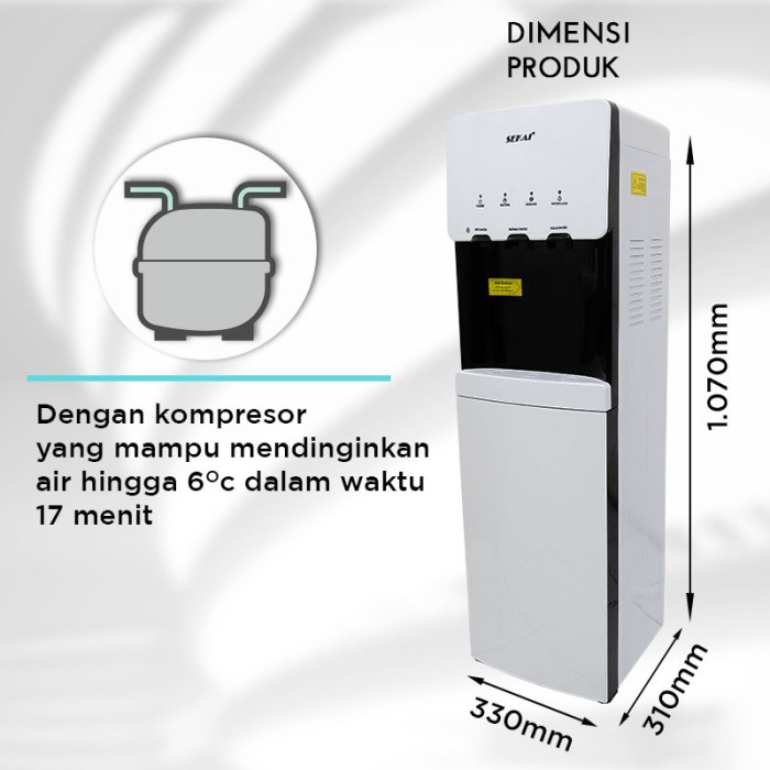 Sekai Water Dispenser Bottom Loading WDC 552 SB Galon Bawah WDC552SB
