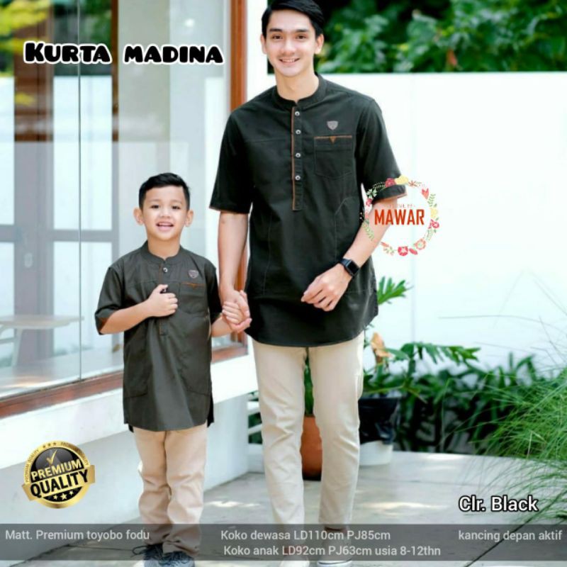 COUPLE KURTA MADINA BAHAN KATUN / KOPEL KATUN MADINA