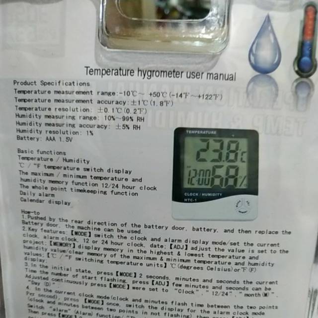 Thermometer Ruangan Digital / Hygrometer HTC-1 / Thermometer Ruang / HTC-1 / Hygrometer