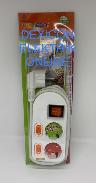 Stop kontak multipro 2 lubang + kabel 1.5 meter + saklar on-off/ colokan listrik/terminal listrik