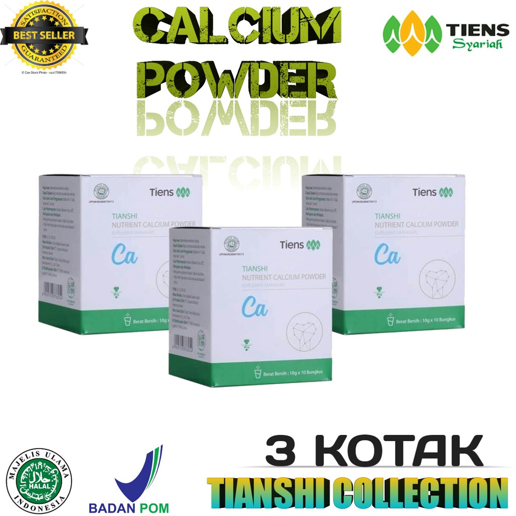 Tiens Kalsium Powder - Kalsium Tulang - Penguat Tulang - Pencegah Osteoporosis - Murah - 3 Kotak