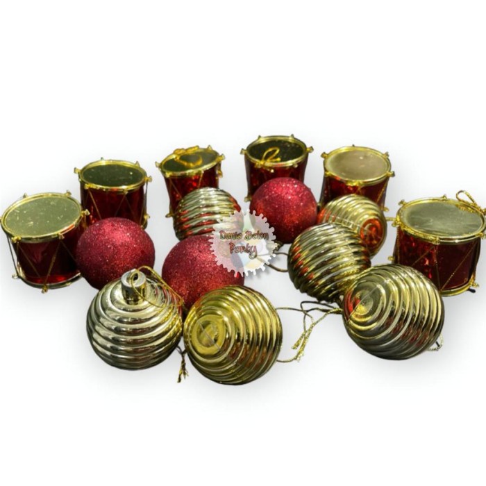 SET 15 OS124 Hiasan Aksesoris Gantungan Ornamen Dekorasi Pohon Natal