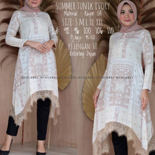 SUMMER LONG TUNIK ORI NCK LABEL
