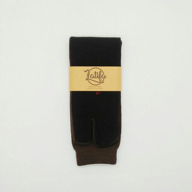 Kaos Kaki Jempol Polos Nilon Telapak Hitam Dewasa [ 1 LUSIN ]-coklat tua