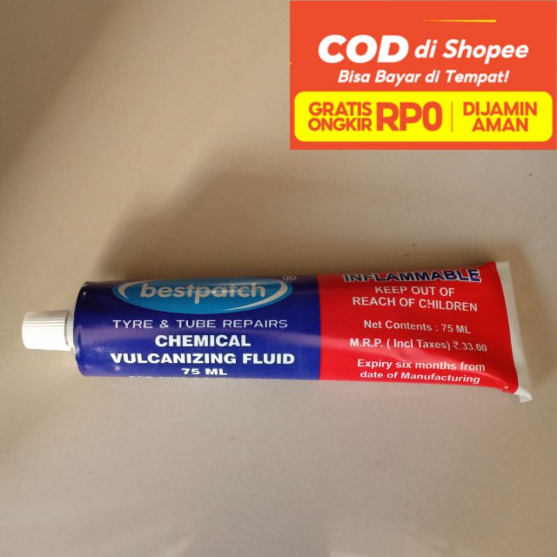 2 Pcs Lem tambal ban Tip Top PREMIUM Kemasan tube 50ml x 2 - Lem untuk tambal ban dalam dan ban luar - BESTPATCH PREMIUM