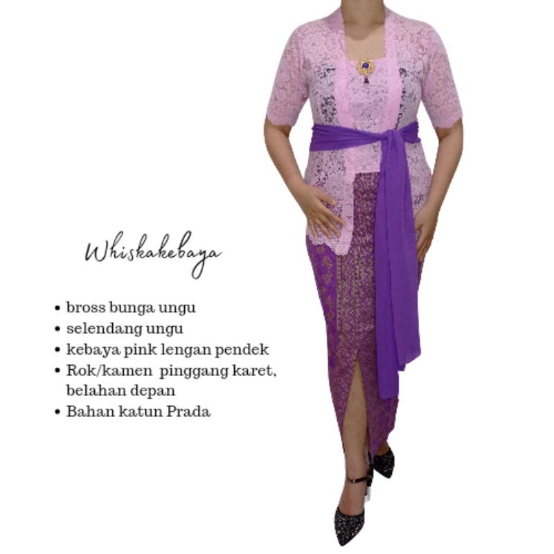 kebaya/kebaya Bali/kebaya modern/ kebaya pink lengan pendek