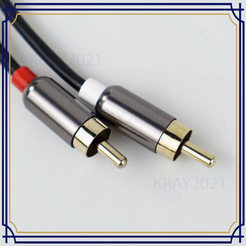 Kabel AUX 3.5mm Male ke 2 RCA Male 1 Meter - CB123