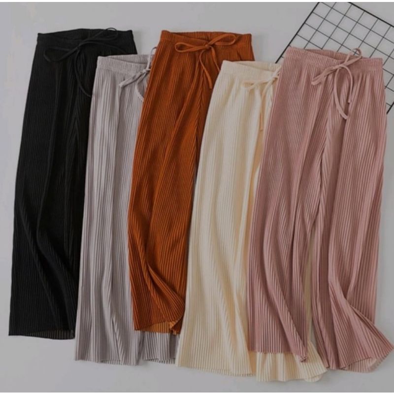 CELANA KULOT KNIT KIYORA PREMIUM LONG PANTS KULOT LIDI KOREAN