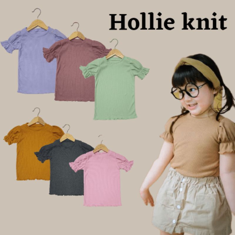 HOLIIE KNIT 2-3 tahun kaos anak rajut lengan balon lucu