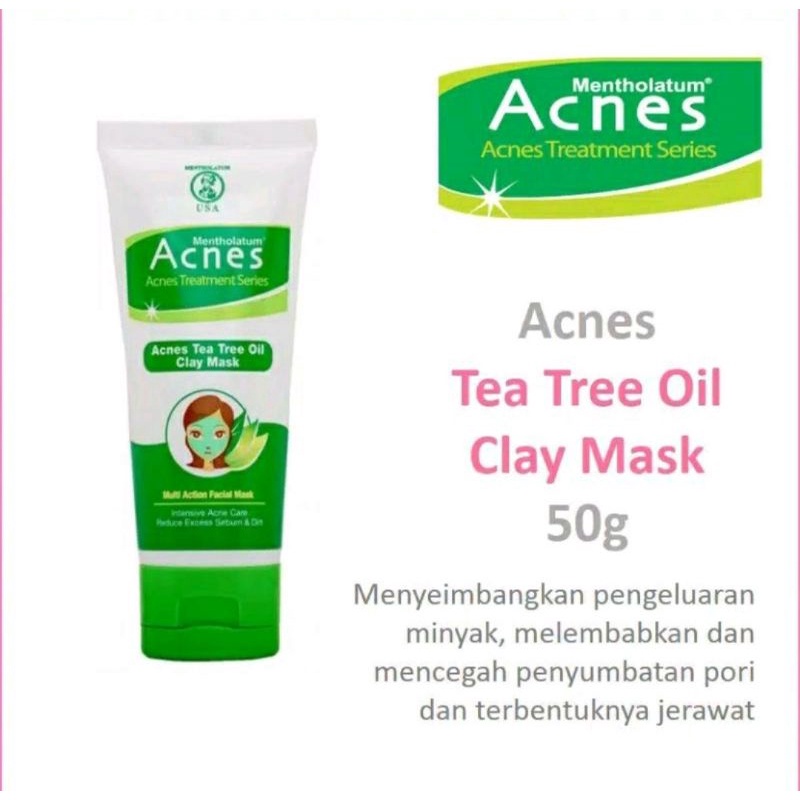 Acnes Tea Tree Oil Clay Mask 50gr Mencegah Jerawat, Melembabkan Kulit