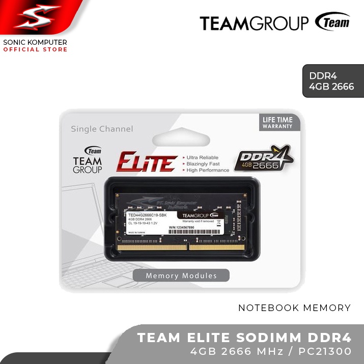 Memory RAM Team Elite DDR4 2666Mhz PC21300 Sodimm Memory Laptop