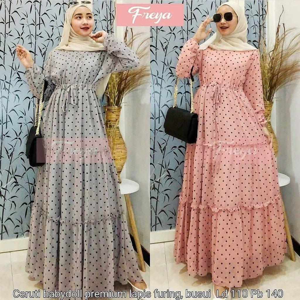 Freya maxy / baju gamis dewasa / baju gamis model terbaru / baju gamis 2021 / gamis wanita murah /