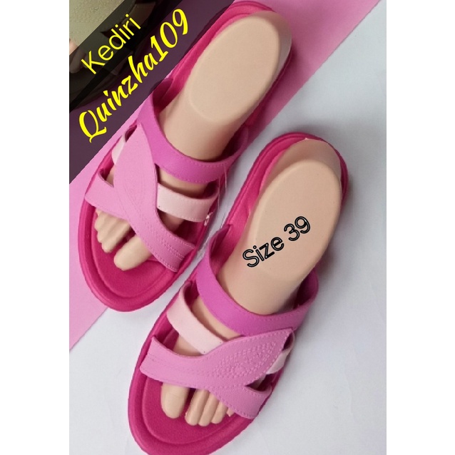 SANDAL CANTIK WANITA KARET MOTIF DAUN (GOLFER )MODELTERBARU MURAH BERKUALITAS