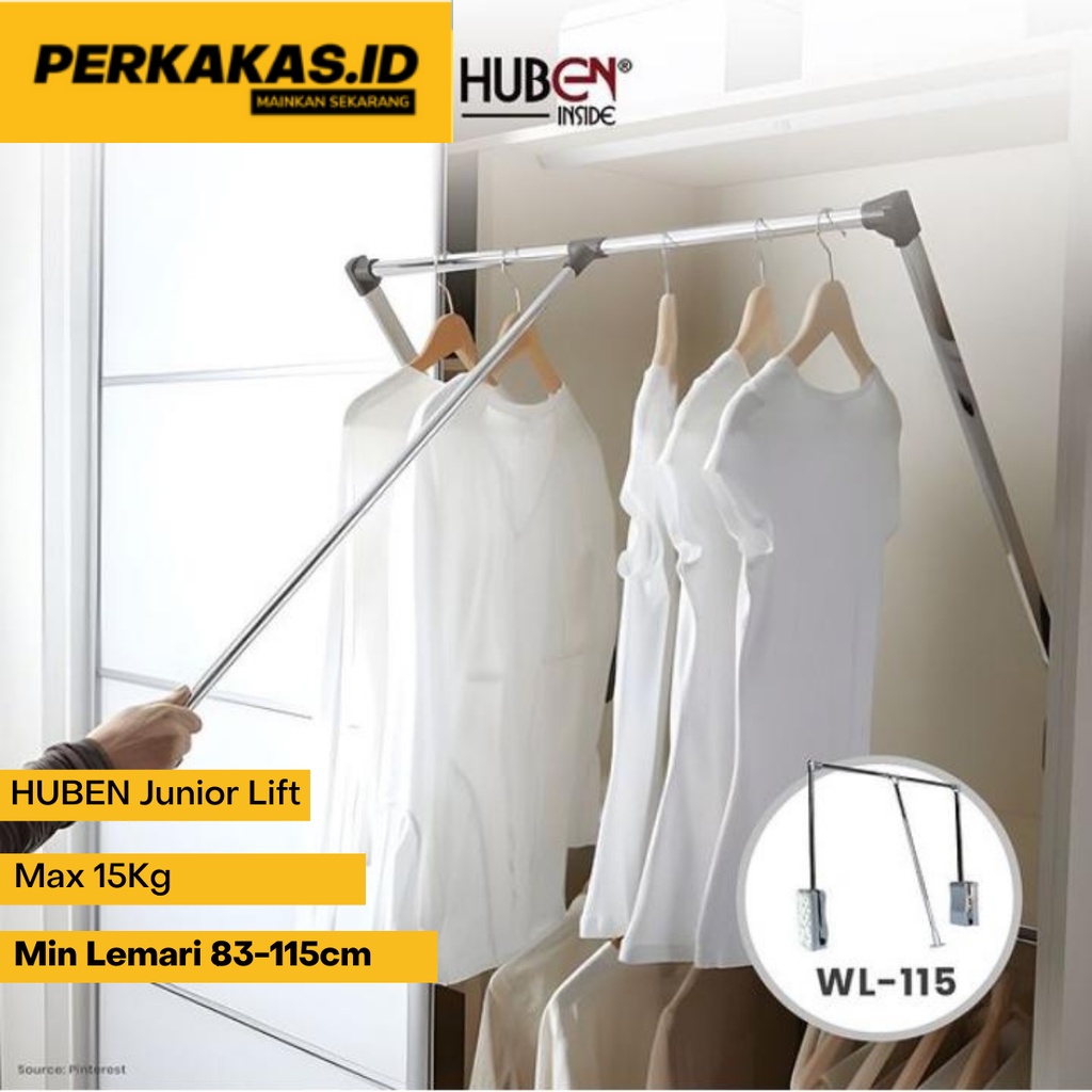 Gantungan Baju Dinding Tarik Junior Lift WL-115 HUBEN