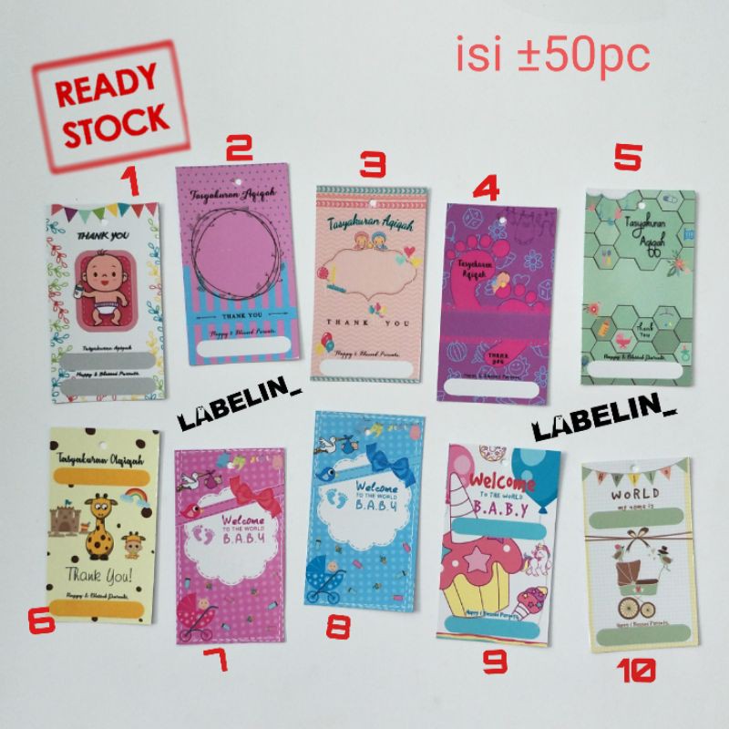 PART-15 READY HangTag Tasyakuran Aqiqah hangtag baby hangtag ucapan baby card baby month hampers